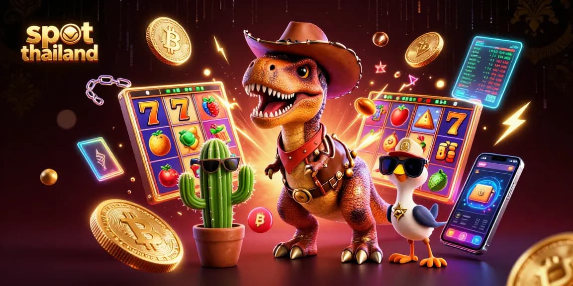 Experience thrilling slot thailand games with our cartoon characters amid vibrant visuals.