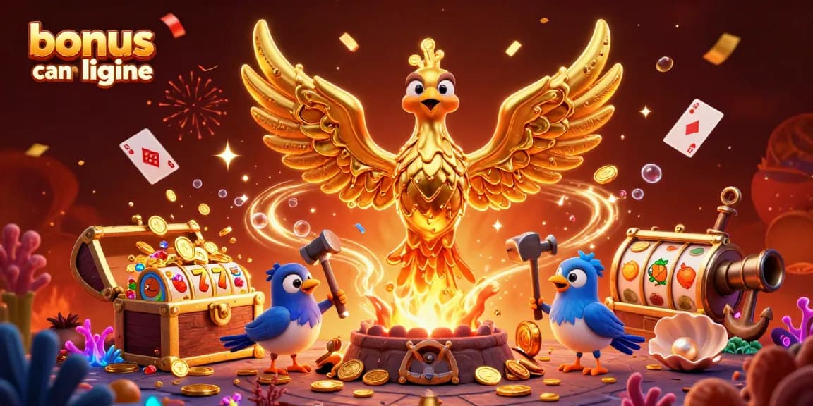 Bonus casino en ligne : gagner des pièces d'or et découvrir des trésors dans une illustration dynamique de casino.