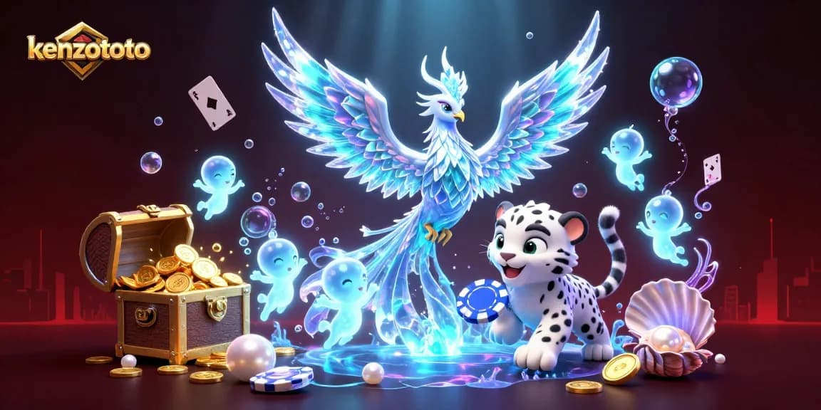 Engage in exciting kenzototo games with a dazzling scene featuring vibrant characters and casino elements.