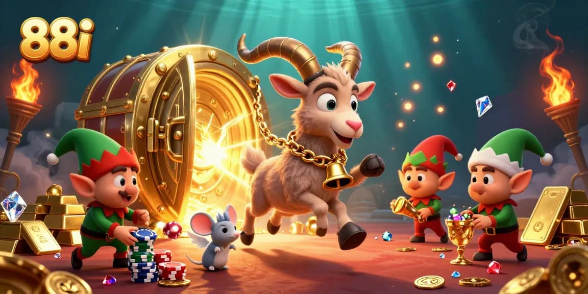 Engage in thrilling gameplay at 88i with festive characters in a vivid casino environment.