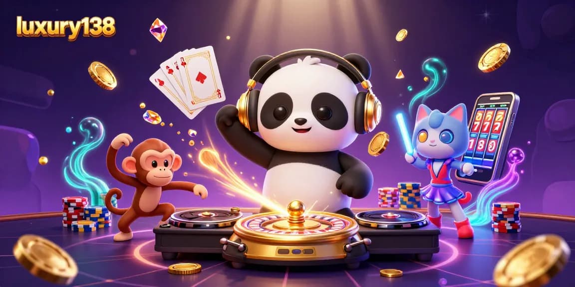 Experience luxury138 with vibrant 3D casino characters engaging in exciting gameplay and dynamic actions.