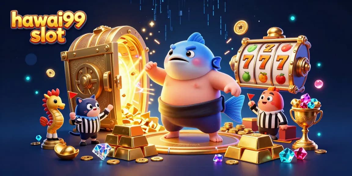 Engage in hawai99 slot gaming surrounded by vibrant underwater characters and treasures.