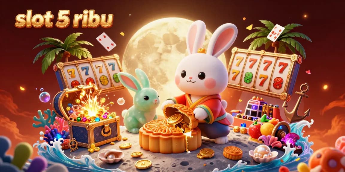 Experience the thrill of slot 5 ribu gaming with vibrant, dynamic casino-themed illustration.