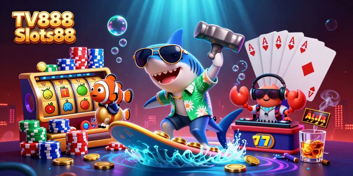 Spin to win with TV888 Slots88's vibrant underwater casino adventure featuring lucky elements.