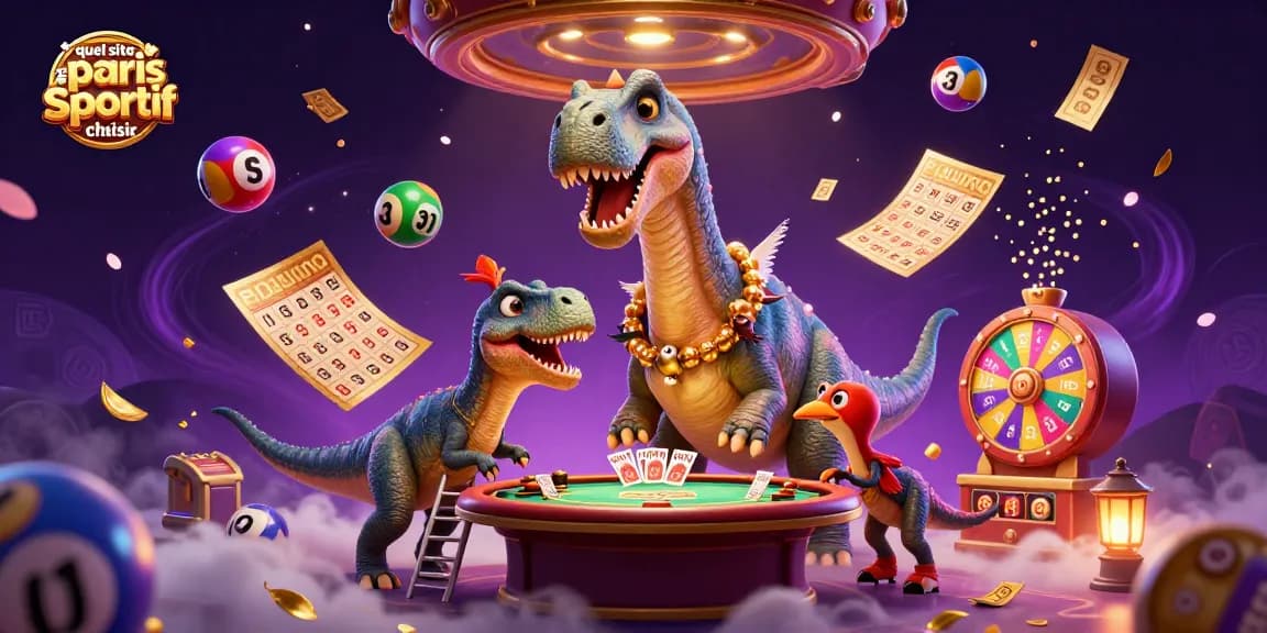 Évaluez quel site de paris sportif choisir avec une illustration colorée illustrant l'univers des paris.