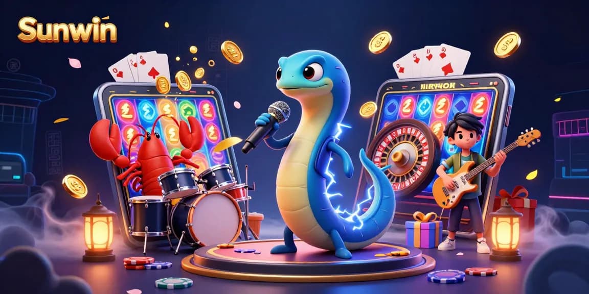Sunwin brings excitement to players with a vibrant underwater casino performance featuring animated sea creatures.