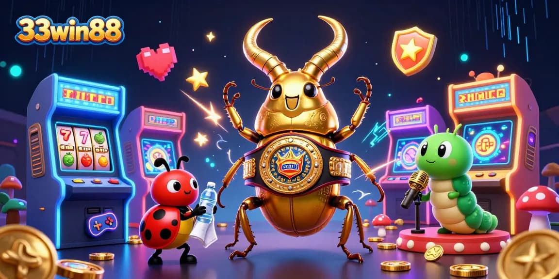 Engaging scene showcasing the dynamic 33win88 gambling universe with vibrant game elements