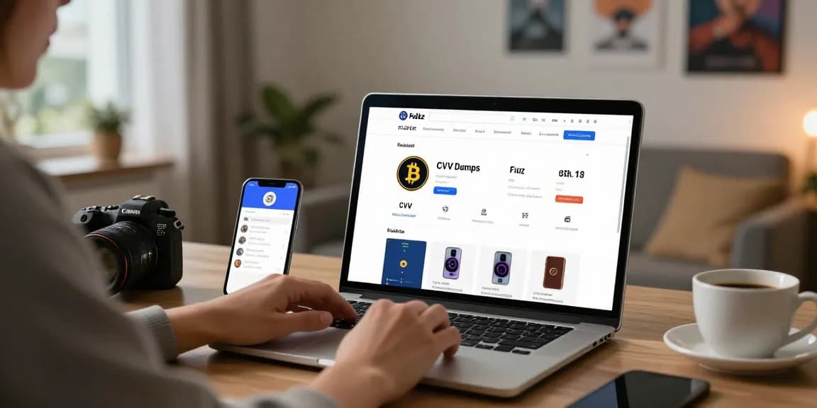 Online shopper exploring a secure fullz shop for high-quality CVV dumps.