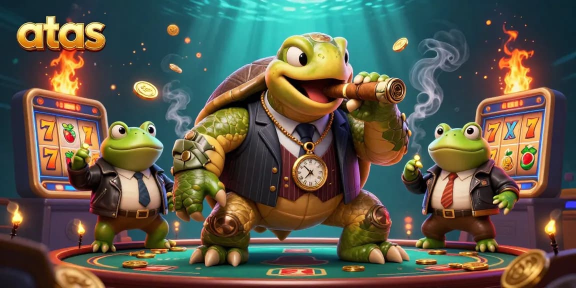 Engage with ATAS casino games featuring unique characters in a vibrant gaming scene.