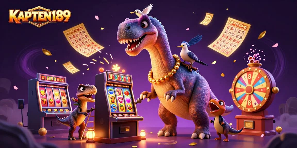 KAPTEN189 menghadirkan mesin slot jackpot yang menarik dengan karakter kartun di dalam kasino yang meriah.