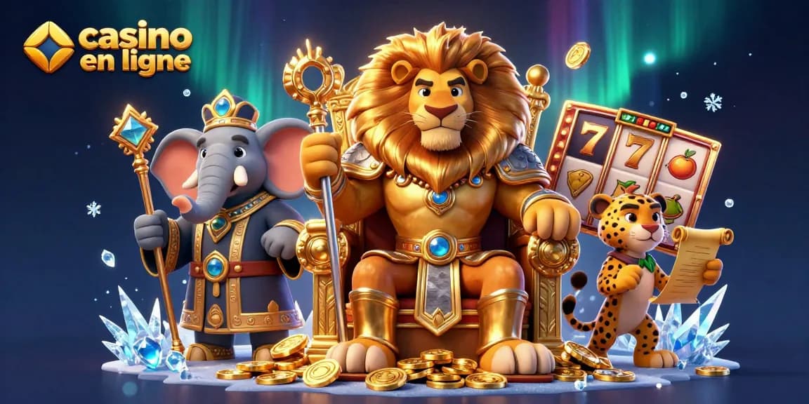 Découvrez les jeux de casino en ligne avec un roi lion, un éléphant sage, et un guépard messager.