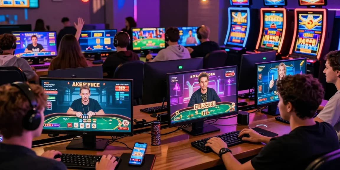 Engaging online gaming scene featuring players in action on 68gamebai, showcasing vibrant card games and dynamic interfaces.