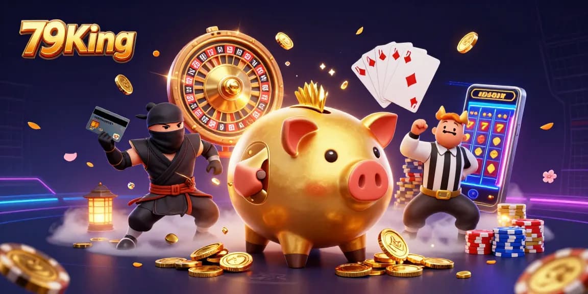 Experience thrilling gameplay at 79King with golden coins and excitement exploding all around.