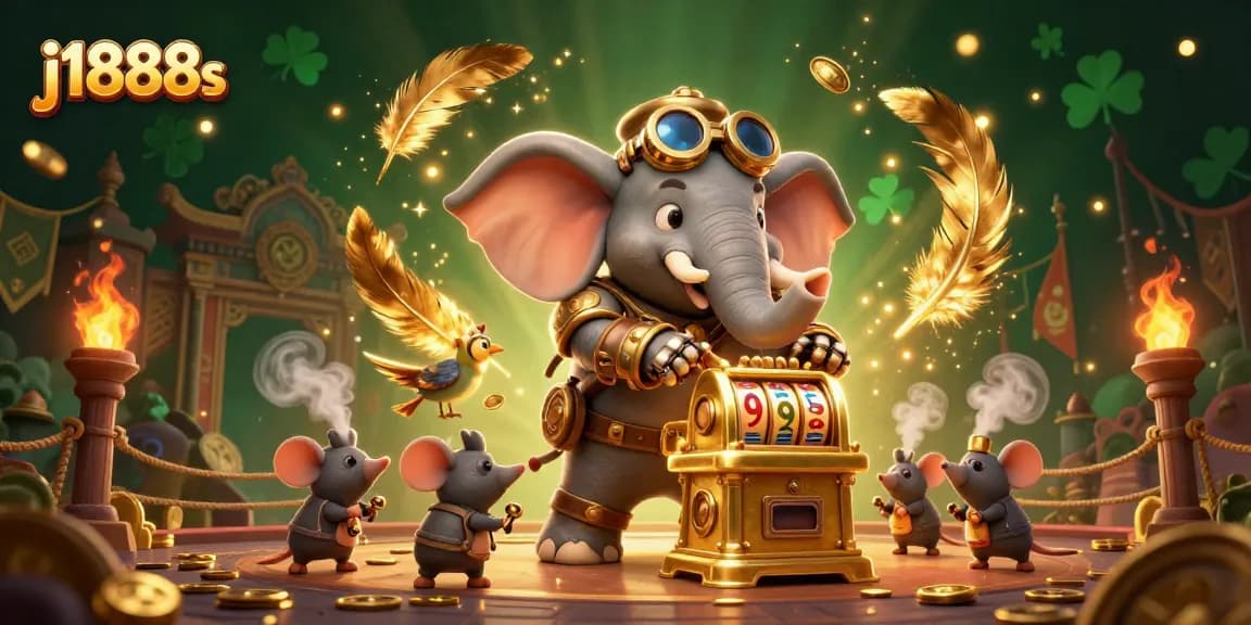 Experience the thrilling j1888s slot machine action with steampunk characters in a vibrant casino scene.