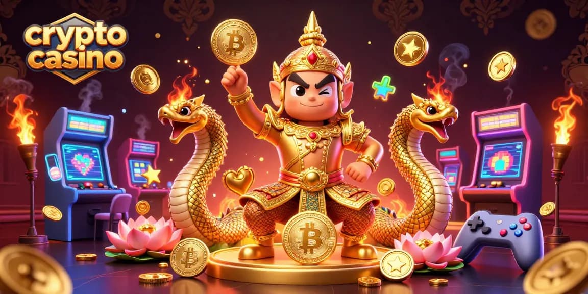 Jouez au crypto casino et gagnez avec des pièces numériques comme Bitcoin et Ethereum, entouré d'éléments de jeu dynamiques.