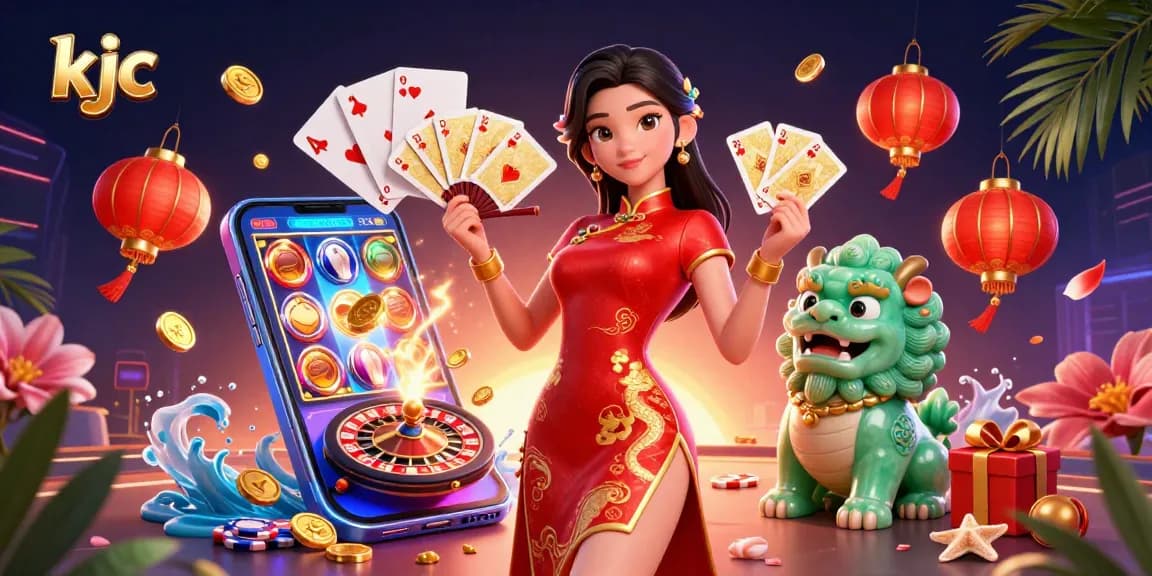 Engage with KJC, where vibrant casino elements come alive in a stunning lunar ambiance.