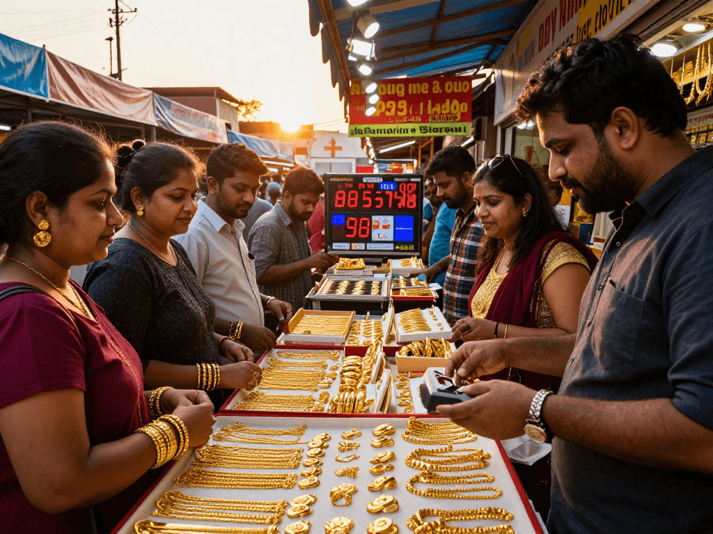 Explore gold jewelry at Bahrain Gold Prices market, featuring 24K options and customer engagement.