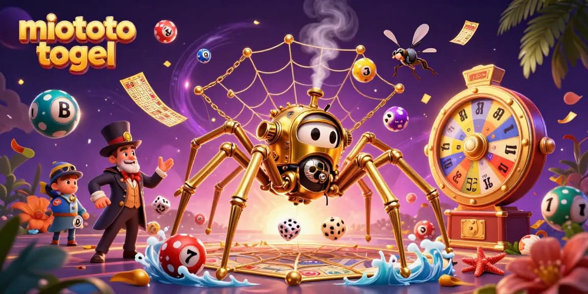 Experience excitement with miototo togel as colorful lottery balls bounce around a whimsical 3D scene.