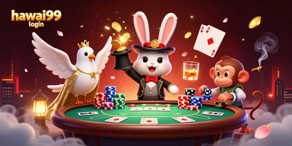 Experience the magic of winning with hawai99 login featuring vibrant 3D casino characters and elements.