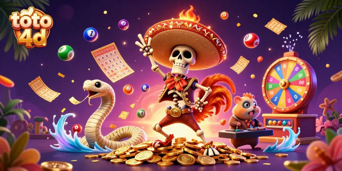 Engage with toto 4d through colorful lottery elements and vibrant casino visuals, showcasing excitement and energy.
