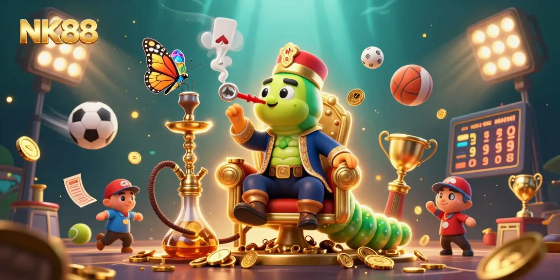 Experience thrilling casino action with NK88's vibrant gaming scene and characters.