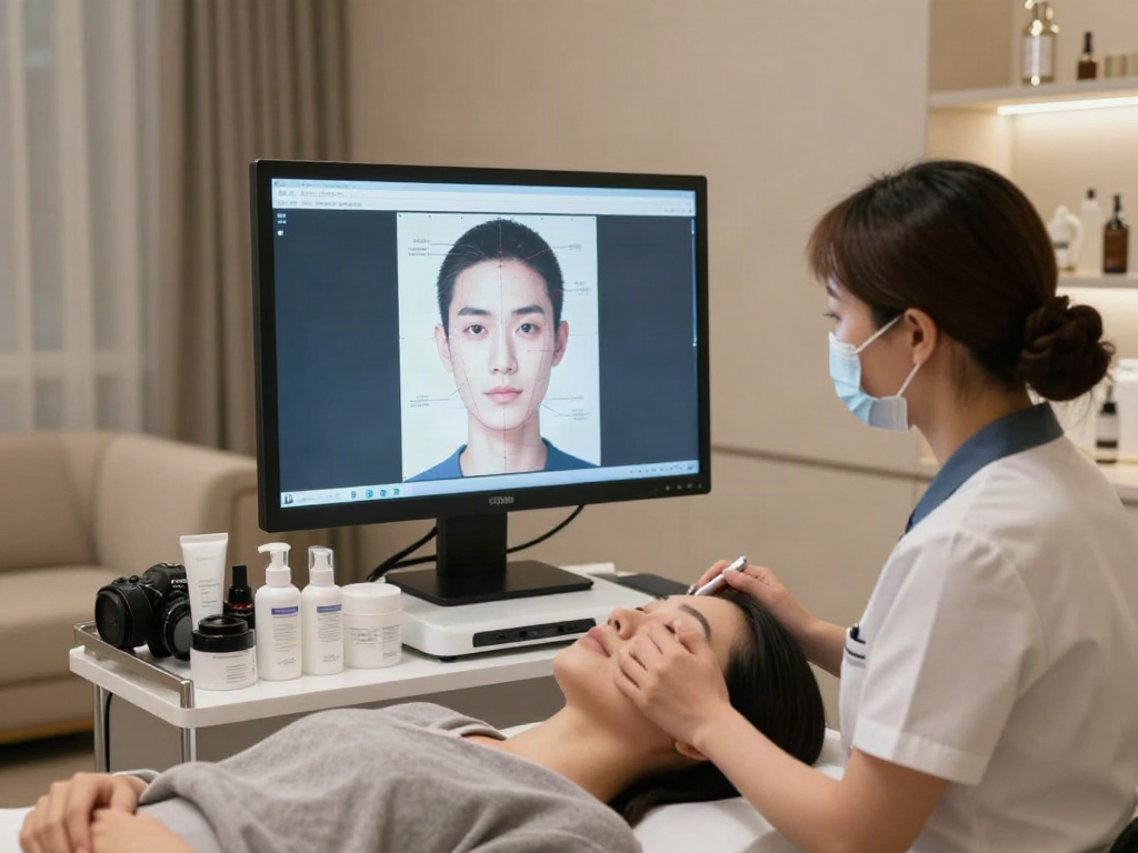 ClinicEvo is a better alternative to QOVES, showcasing advanced facial analysis technology in a professional clinic.
