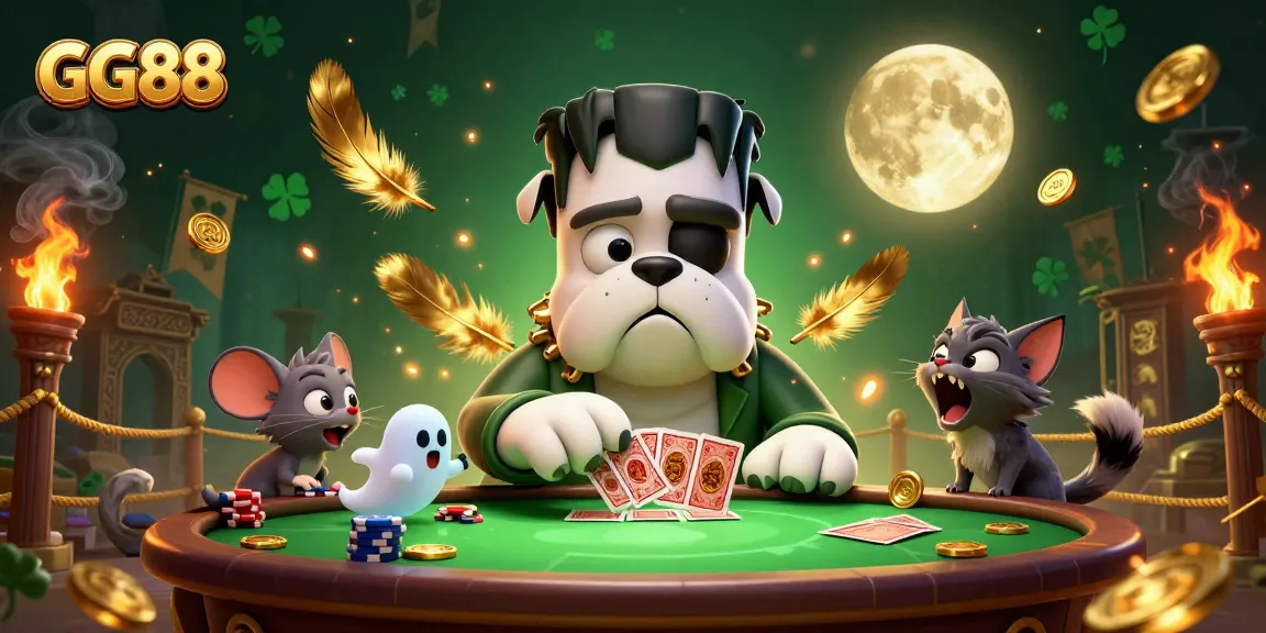 Experience the vibrant GG88 casino world with a magical 3D scene featuring playful characters and rich game elements.
