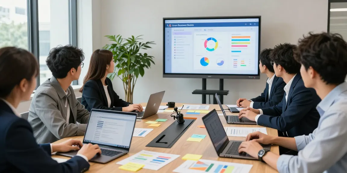 Team collaborating on local business visibility tools in a modern office setting.