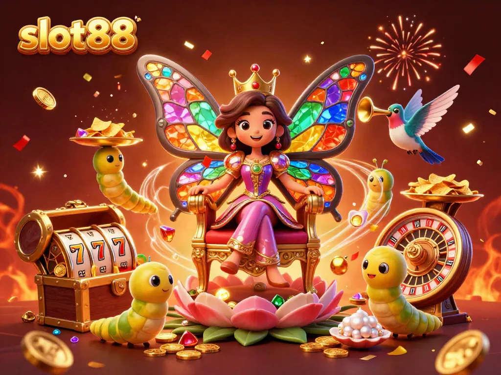 Mengoptimalkan pengalaman bermain di slot88 dengan ilustrasi karakter menarik dan elemen kasino yang berwarna-warni.