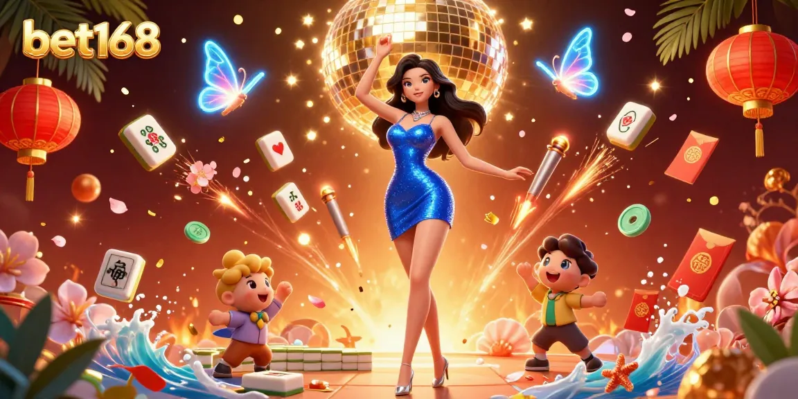 Experience the thrill of bet168 with dynamic 3D casino illustration featuring vibrant characters and exciting game elements.