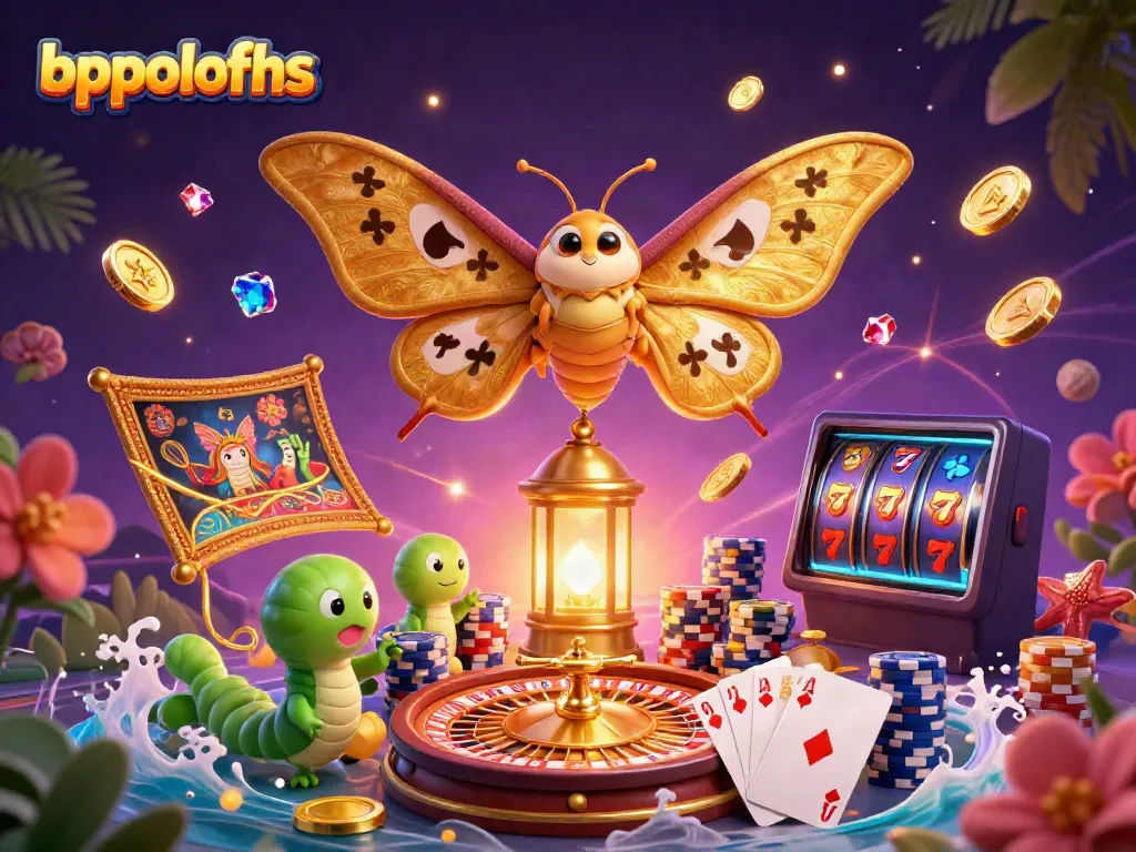 Experience thrilling gaming with bppolofhs, showcasing a magical casino scene with a butterfly motif.