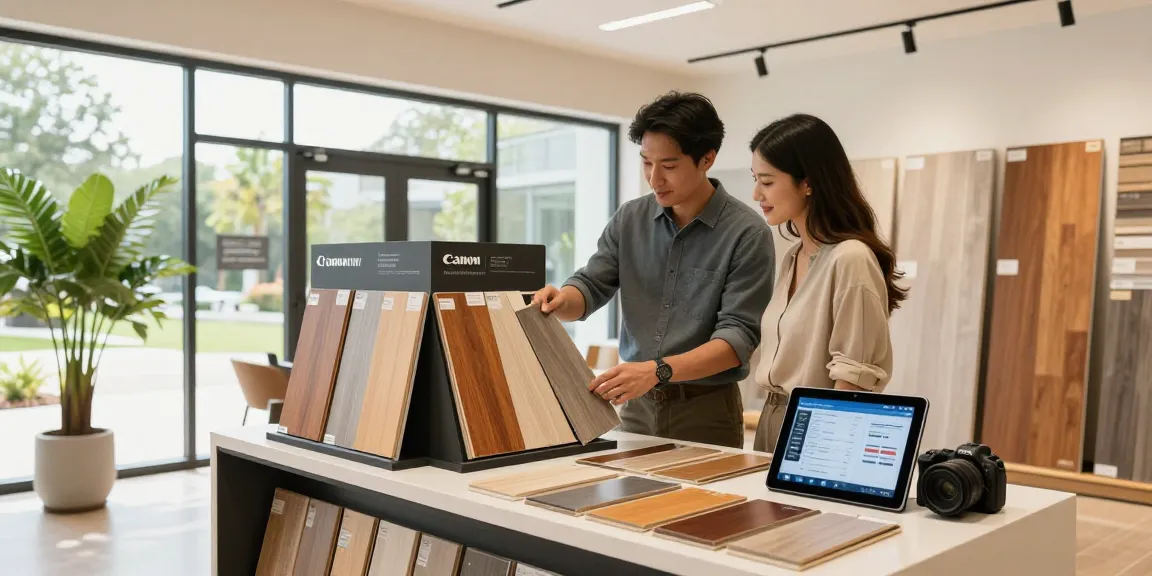 Explore Flooring business software options with expert guidance in a stylish flooring showroom.