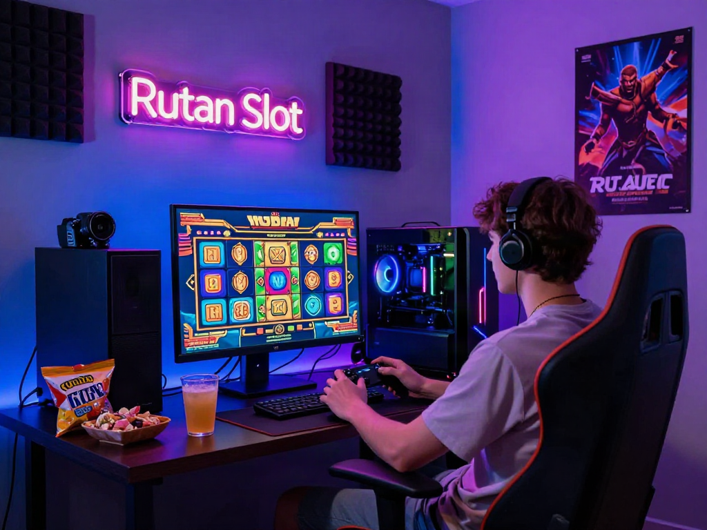 Immersive gaming scene with Rutan Slot online gameplay, vibrant interface, and stylish setup.