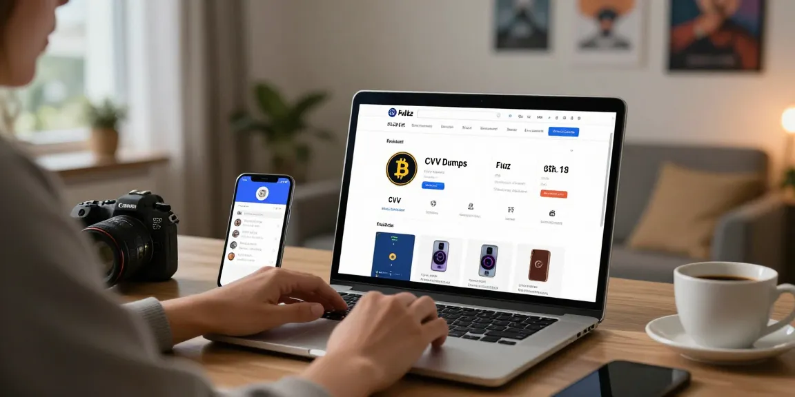Online shopper exploring a secure fullz shop for high-quality CVV dumps.