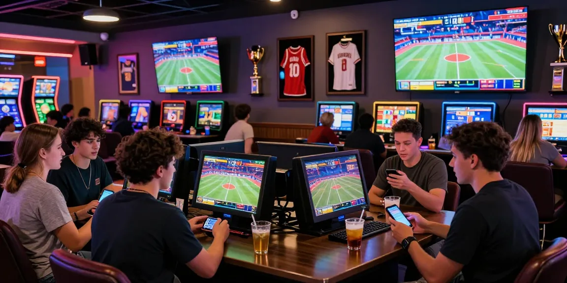 Friends enjoying SANTETTOTO betting experience in a vibrant casino setting.