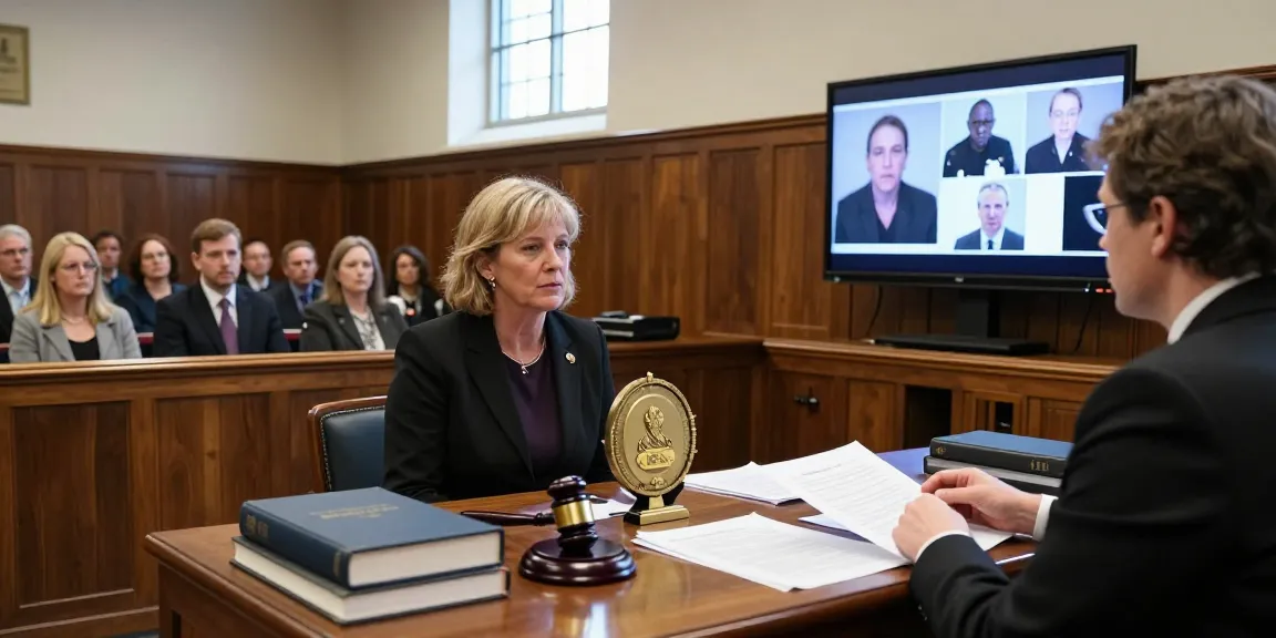 Crown attorney Karen McCleave presenting in a Toronto courtroom during a murder trial, showcasing the legal process and courtroom dynamics.