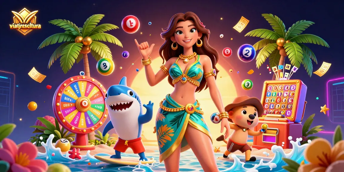 Engage in thrilling action with viatjarescultura's vibrant lottery-themed illustration featuring dynamic elements and exciting atmosphere.