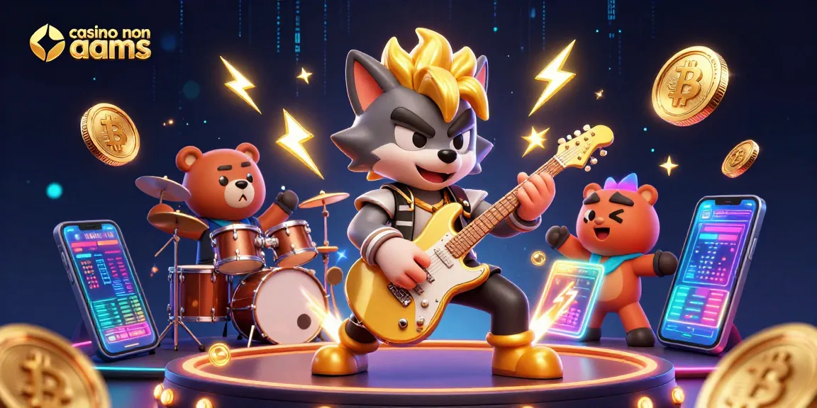 Il lupo rock star brilla all'evento dei casinò non AAMS, suonando la chitarra con elementi crypto