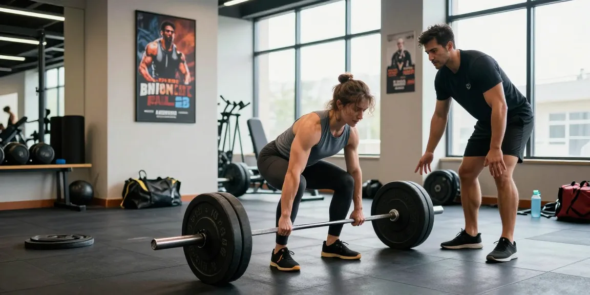 Beligas Shop fitness training scene with an athlete lifting weights in a modern gym full of energy.