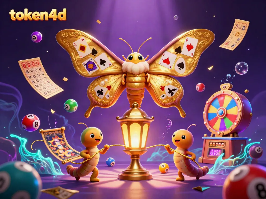 Slot gacor token4d menampilkan kelelawar dengan sayap emas dan elemen kasino yang dinamis.