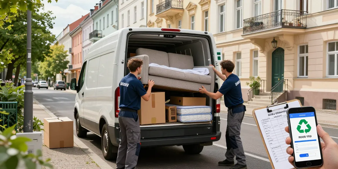 Efficient Wohnungsentrümpelung Berlin team loading furniture into a van, showcasing reliable junk removal service.