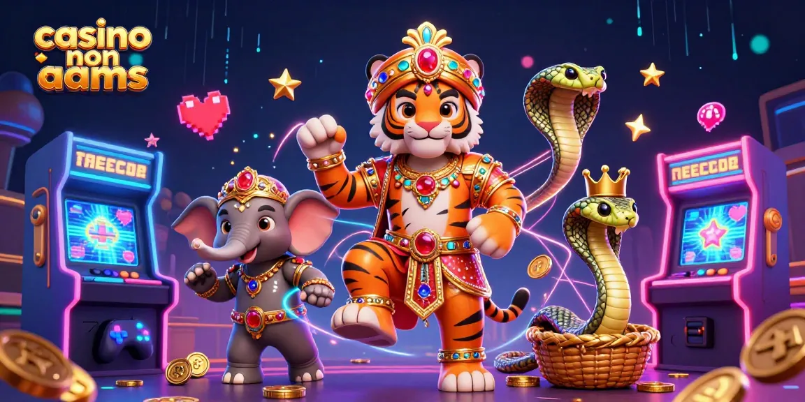 Scopri l'emozione del casino non AAMS con una vivace scena 3D di un maharaja e elementi di gioco.