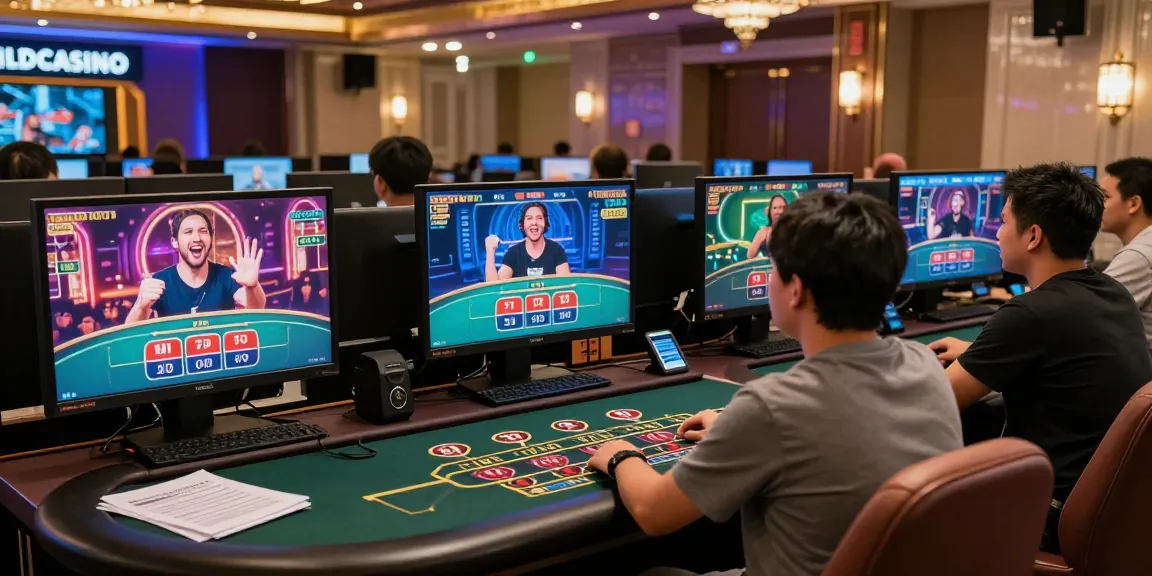 Mildcasino Live Taruhan Online atmosphere with players enjoying live casino games, showcasing excitement and engagement.