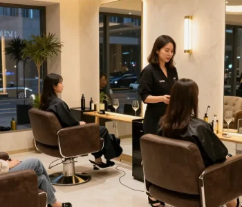 강남블랜딩의 고급스러운 인테리어와 개인 맞춤 서비스를 제공하는 모습