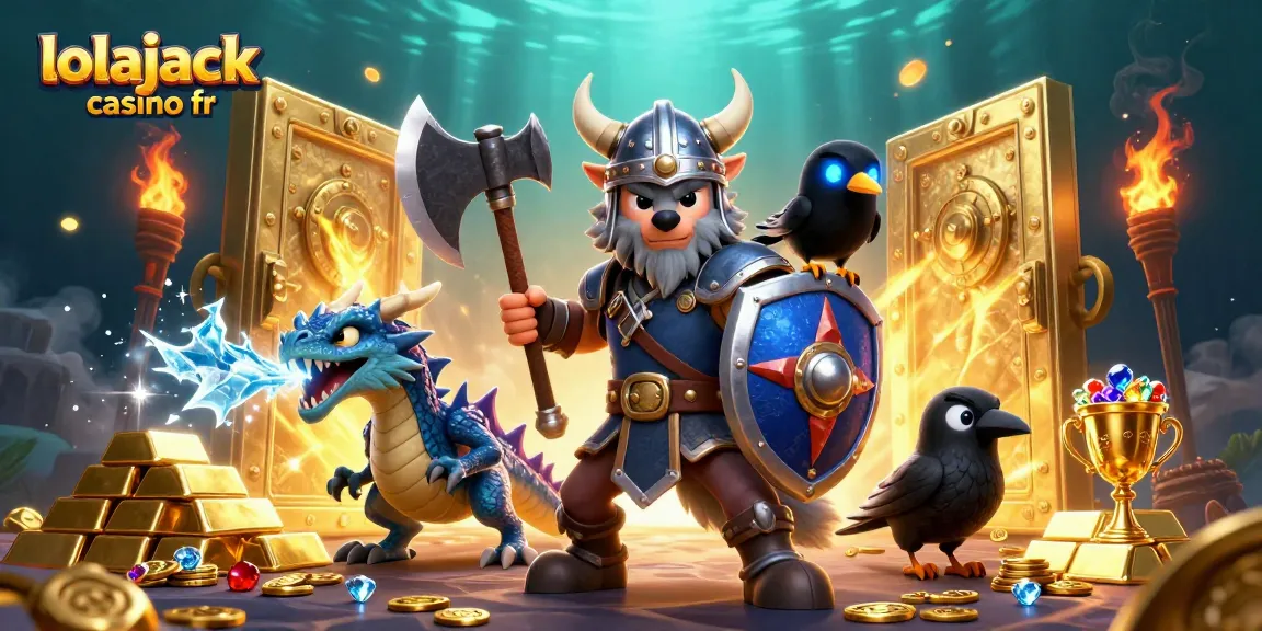 Experience thrilling gameplay at lolajack casino fr with a Viking wolf warrior, frozen dragon, and treasure.