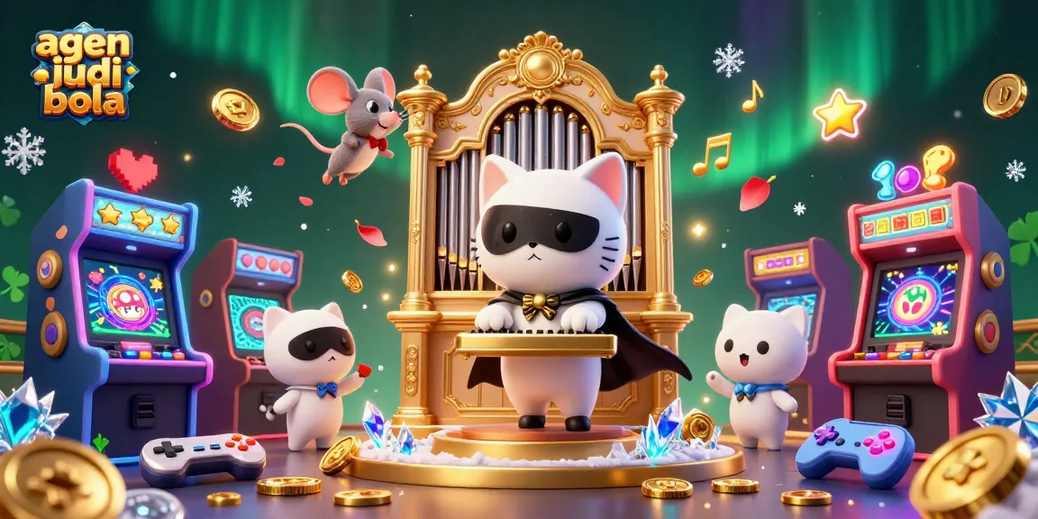 Engage in exciting agen judi bola with a dynamic scene of a casino organ and lively characters.