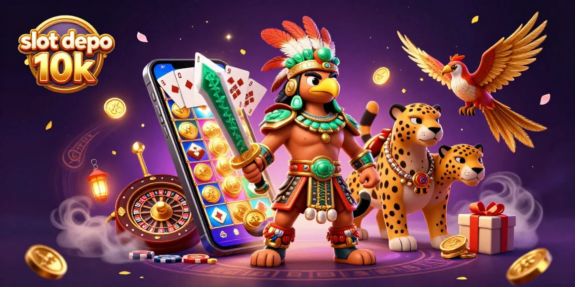 Experience thrilling action with slot depo 10k in a vibrant 3D casino scene.