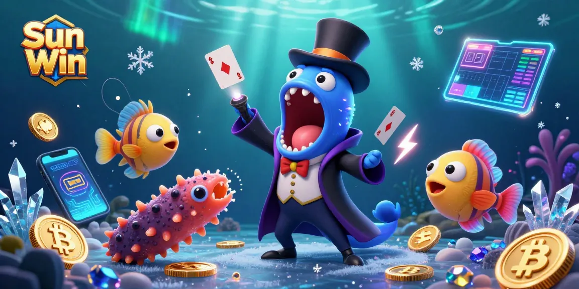 Engage with the vibrant action of Sun Win's immersive gaming experience, showcasing magical underwater casino elements.