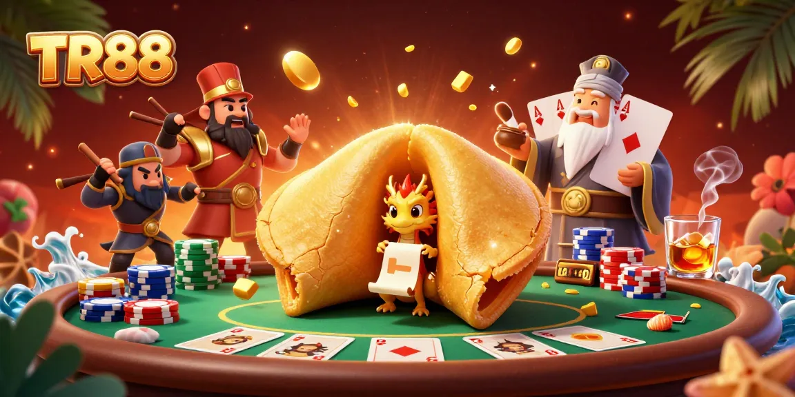 Win big at TR88 with a vibrant casino scene featuring golden elements and poker action.
