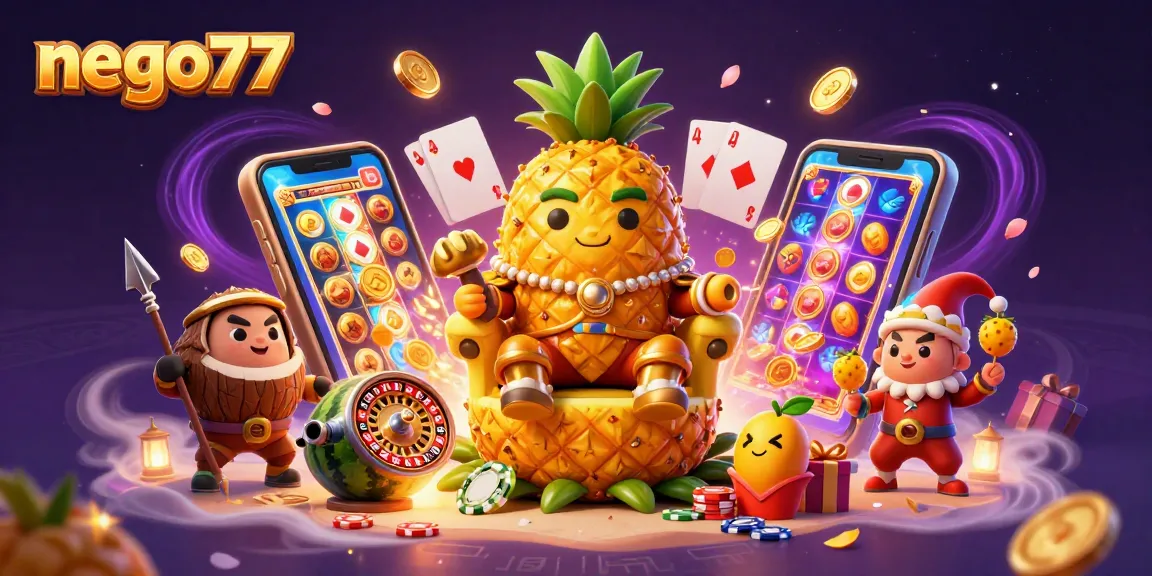 Experience exciting gameplay with nego77's interactive slot reels and vibrant casino elements.